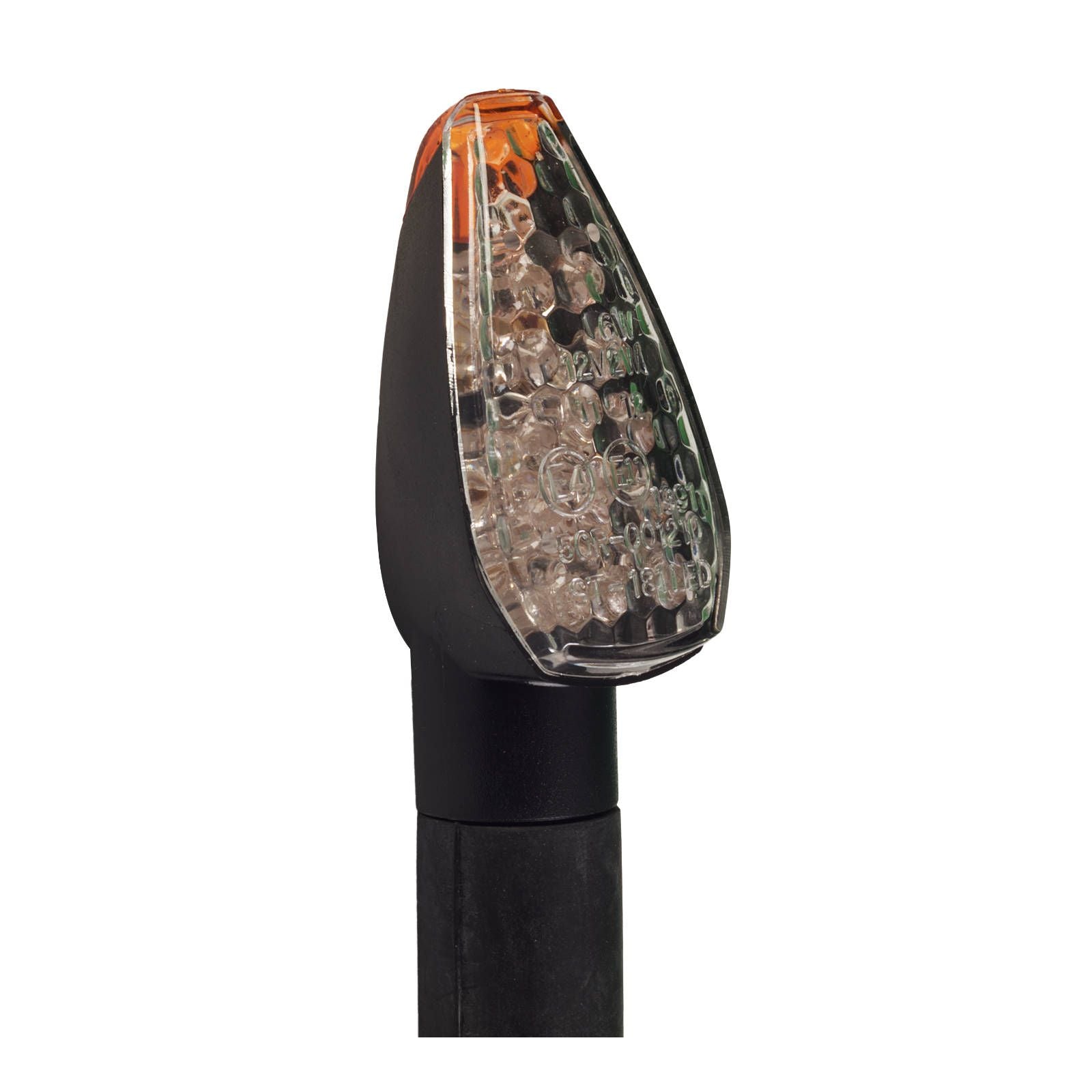 New WHITES Flasher Universal LED - Black Long Stem Pair #FLULEDALB