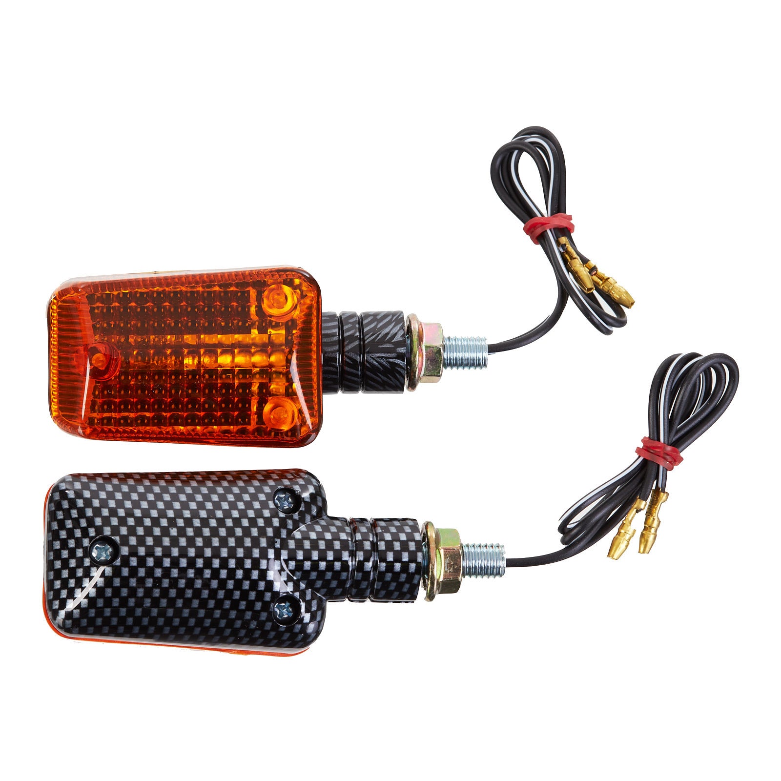 New WHITES Flasher Universal Rubber Short Mount Carbon - Pair #FLURSC