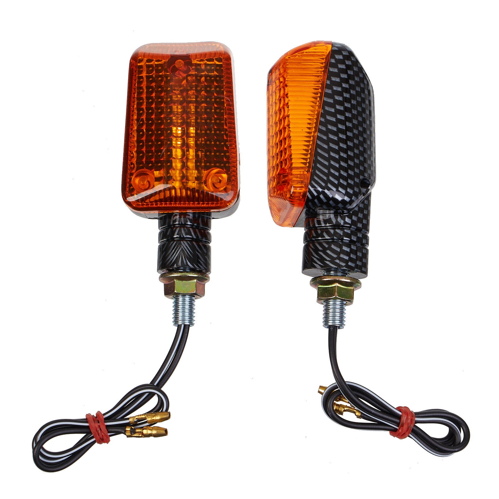 New WHITES Flasher Universal Short Mount Carbon - Pair #FLUSC