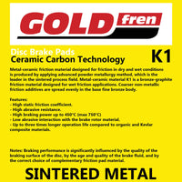 New GOLDFREN Brake Pad - K1 Sintered Off-Road #GF377K1