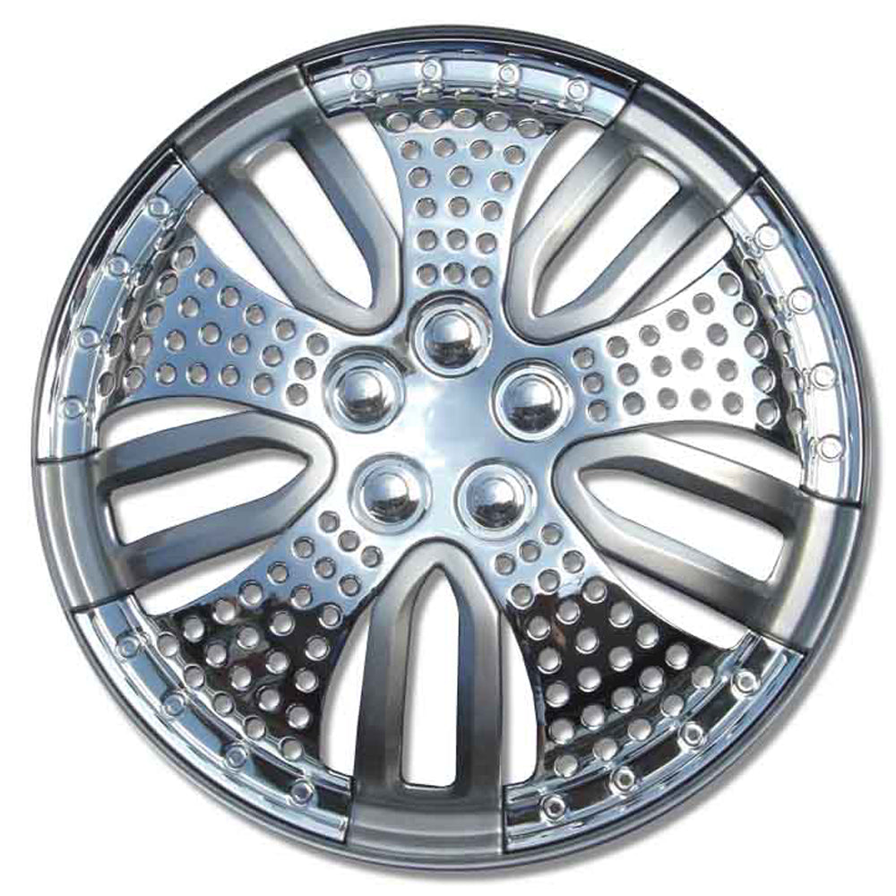New GEAR-X Chrome & Gunmetal Single BENGAL Wheel Cover 15'' GX972-15-1