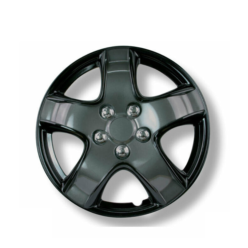 New GEAR-X Ice Black & Charcoal GRAYIA Wheel Cover 15'' Set of 4 GXP998IB/CHR-15