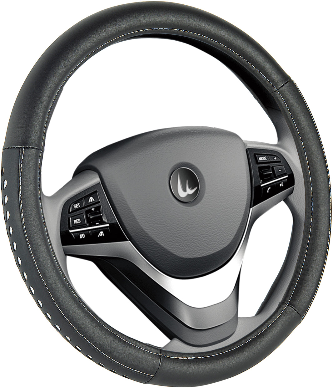 New GEAR-X Medium Silver Steering Wheel Cover Fit 14.5” -15.5” / 37 -39 cm GXSW