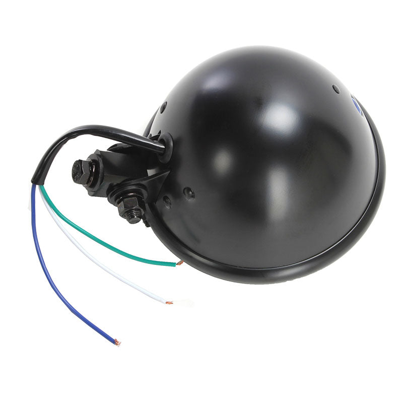 New WHITES Headlight Bates 5 3/4 BTM MNT H4 60/55W - Black #HDHLBATESB