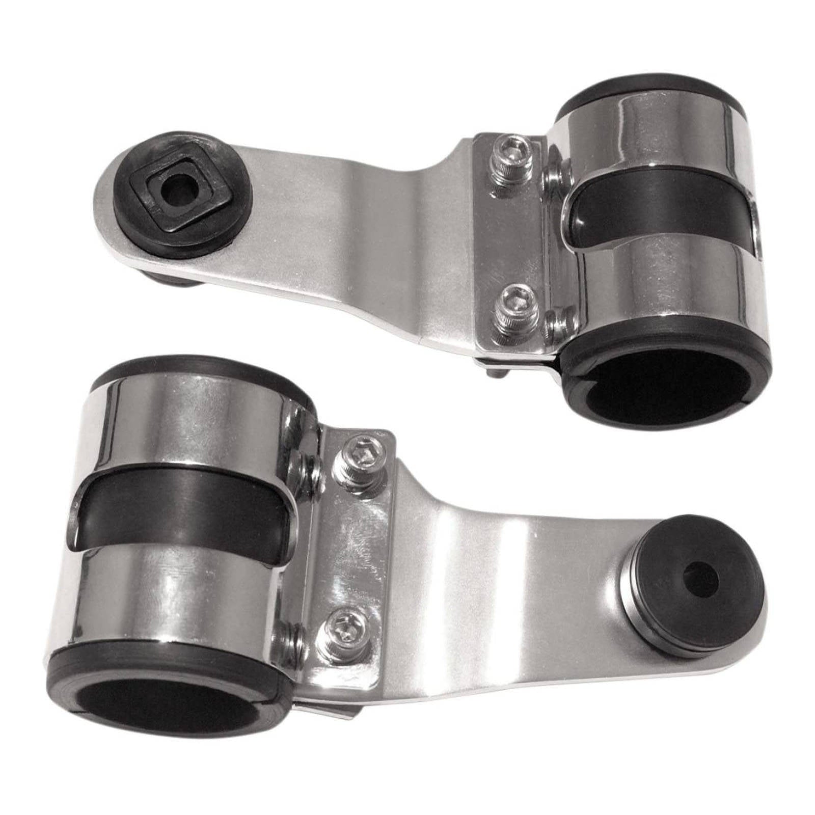 New WHITES Head Light Bracket Chrome STE 35-41mm #HLBA