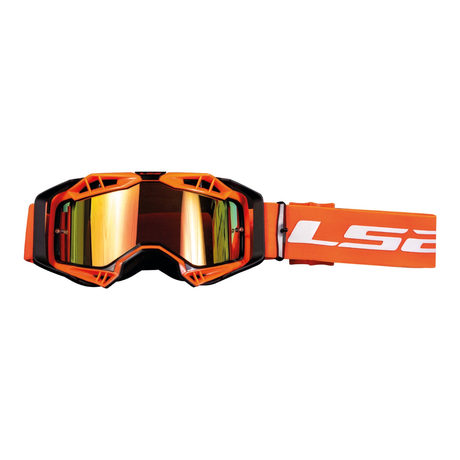 New LS2 Aura PRO Goggle With Iridium Lens - Orange #LS27201002050