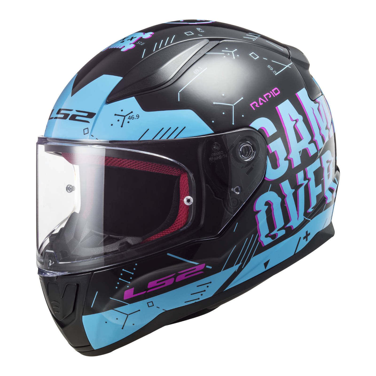 New LS2 FF353 Rapid Player Helmet - Black / Blue (2XL) #LS2FF353PLAYER2XL