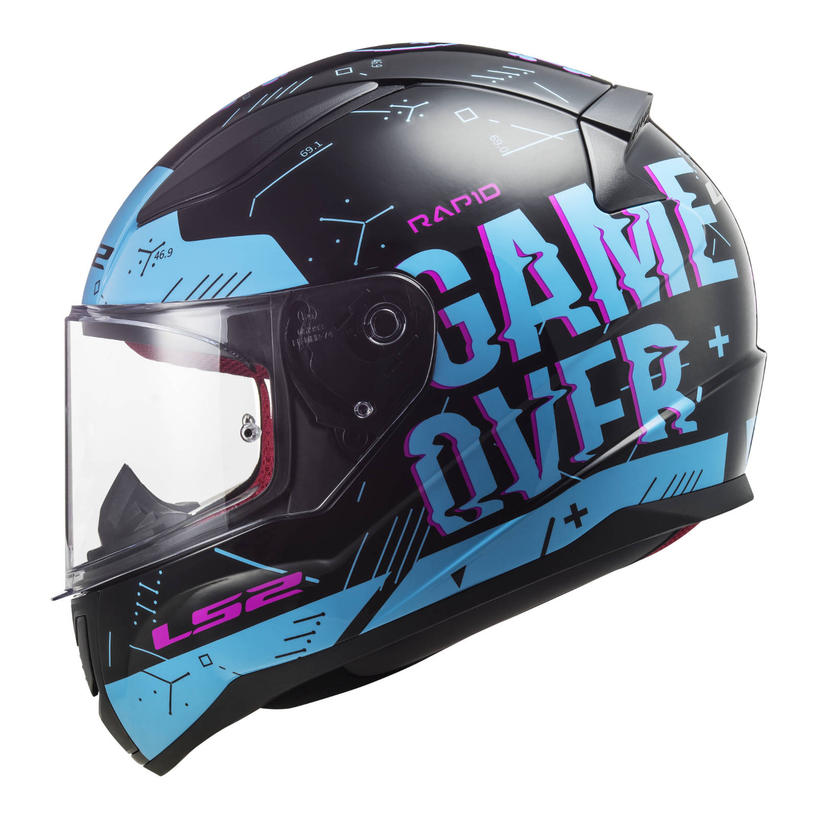 New LS2 FF353 Rapid Player Helmet - Black / Blue (L) #LS2FF353PLAYERL