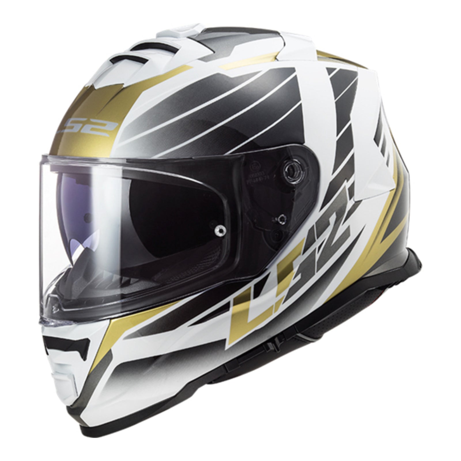 New LS2 Ff800 Storm Nerve Helmet - White / Antique Gold (M) LS2FF800NERVGOLDM