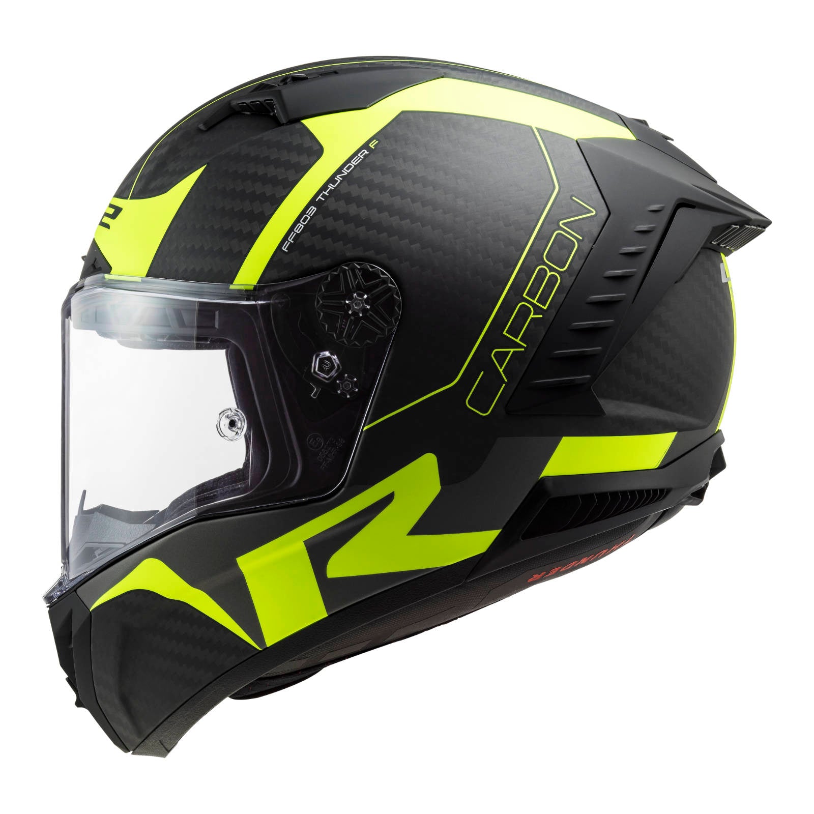 New LS2 FF805C Thunder Carbon Helmet - Hi-Vis / Yellow (L) #LS2FF805BLKHVY6KL