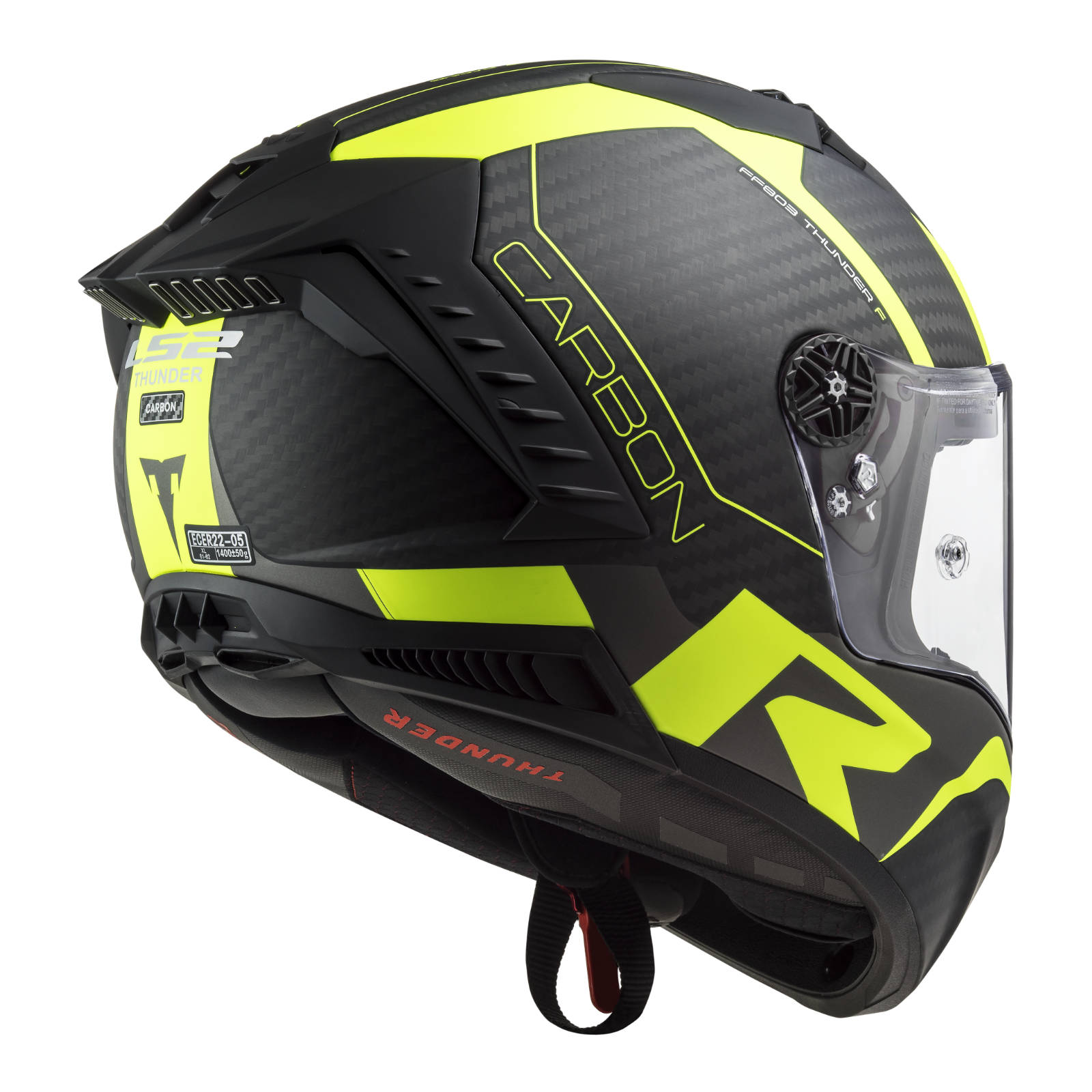 New LS2 FF805C Thunder Carbon Helmet - Hi-Vis / Yellow (XS) #LS2FF805BLKHVY6KXS