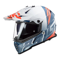 LS2 Pioneer Evo Evolve Helmet - White/Cobalt Blue/Orange - XL #LS2MX436EEVWBRXL