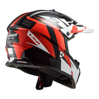 LS2 MX437J Fast EVO Strike Mini Helmet - Black / White / Red (YOUTH S)