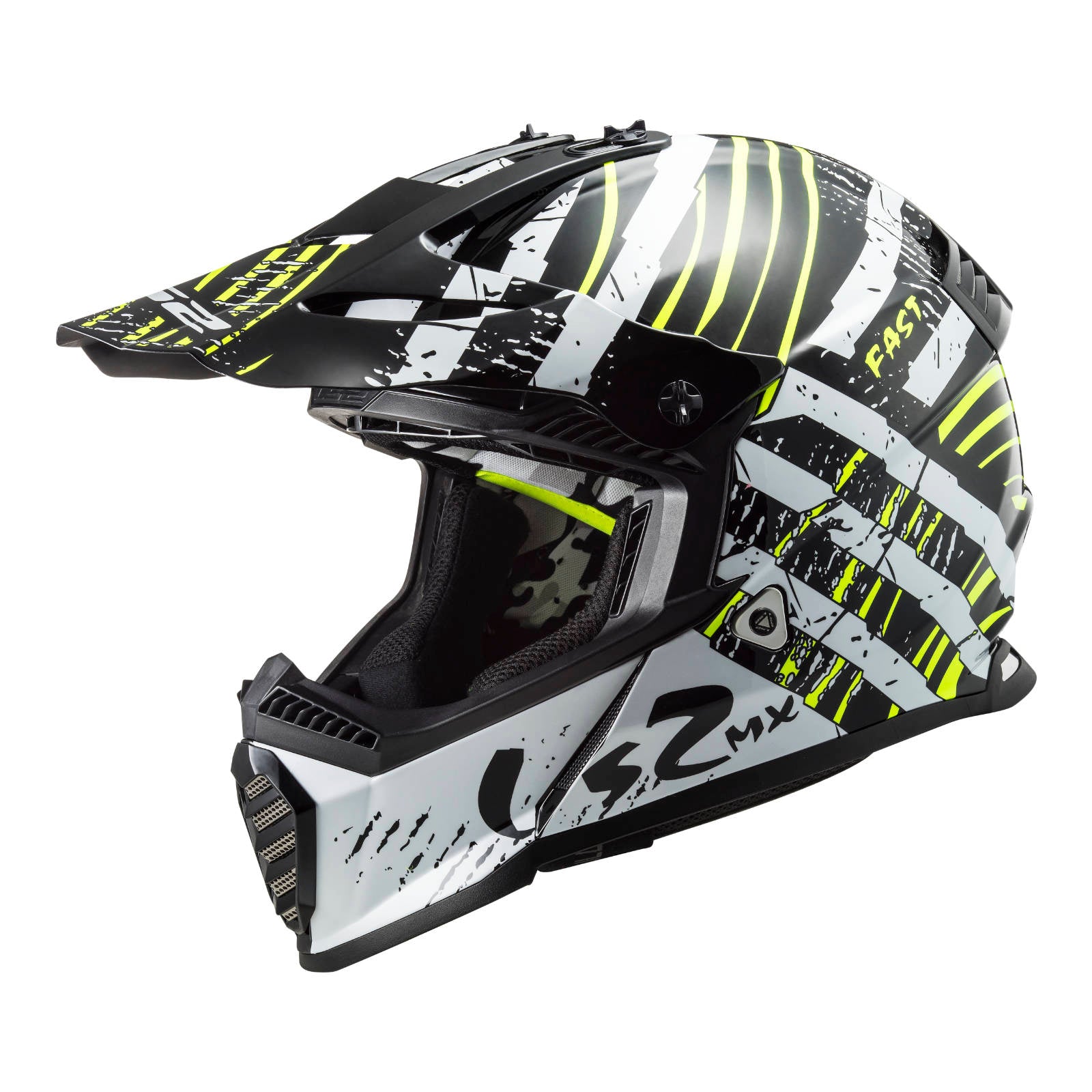 New LS2 MX437 Fast EVO Verve Helmet - Black / White (XL) #LS2MX437VERVEXL