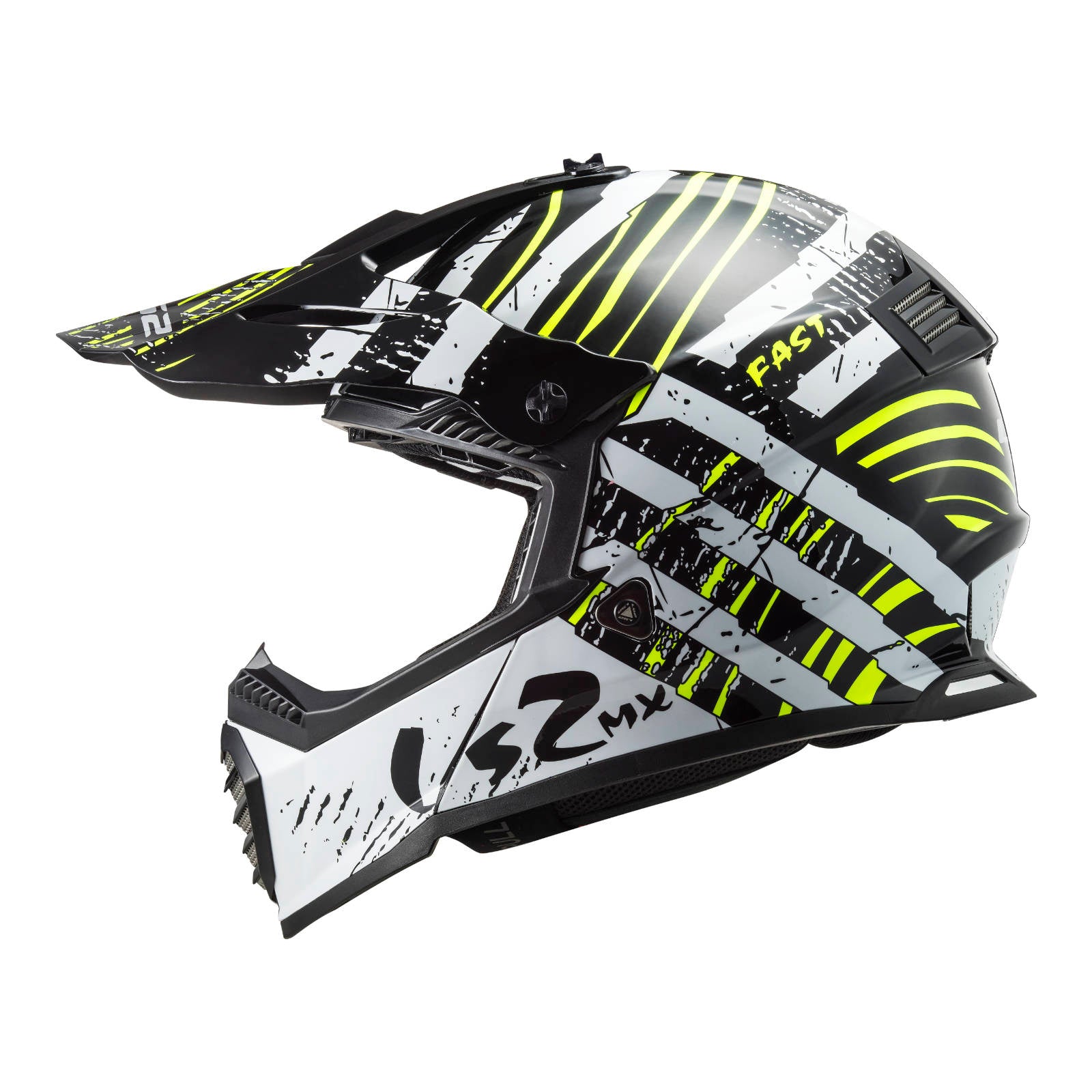 New LS2 MX437 Fast EVO Verve Helmet - Black / White (XL) #LS2MX437VERVEXL