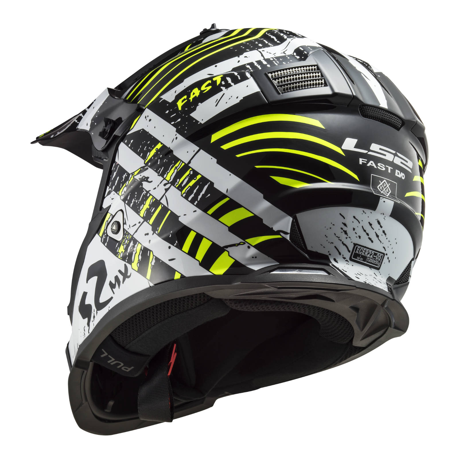 New LS2 MX437 Fast EVO Verve Helmet - Black / White (XL) #LS2MX437VERVEXL