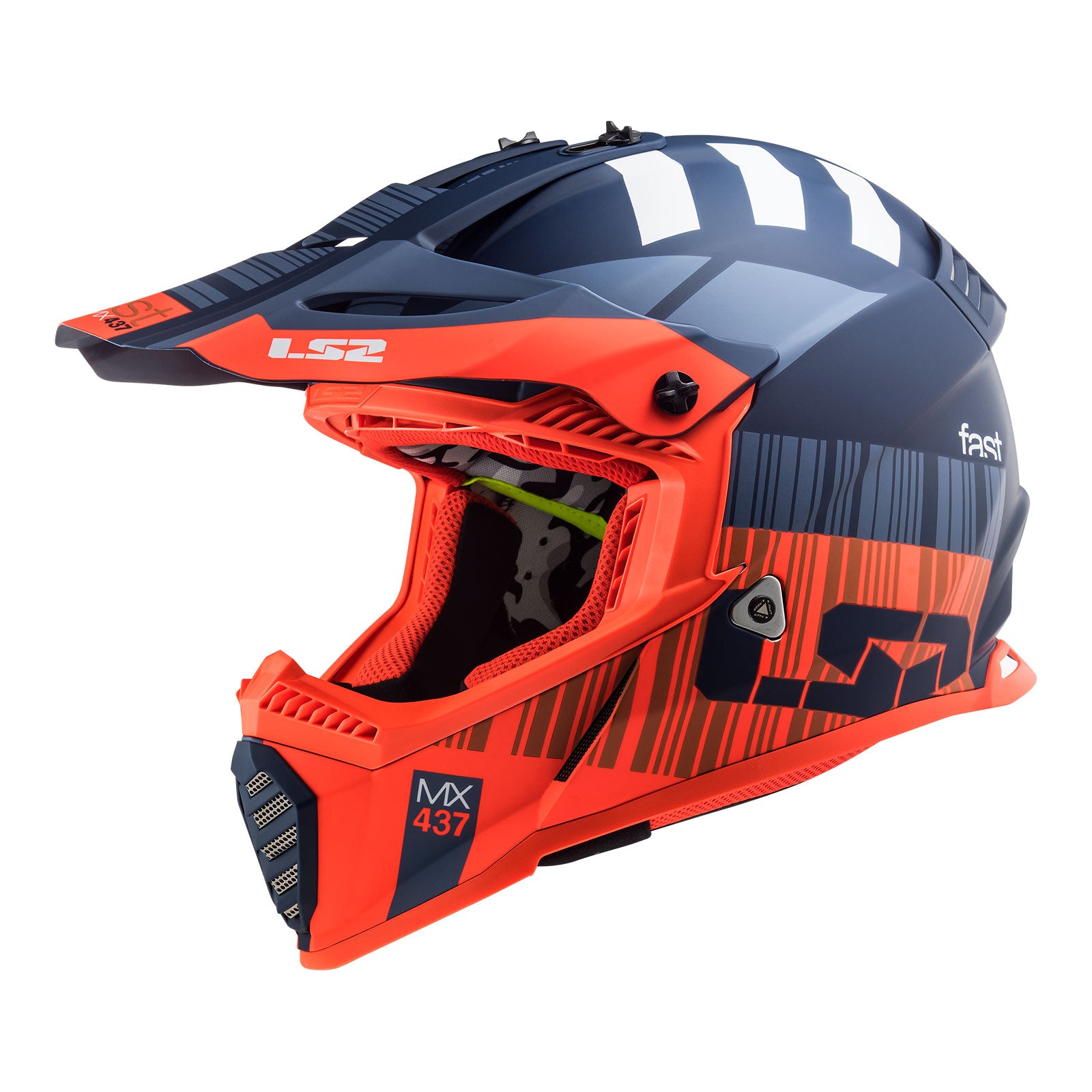 New LS2 MX437 Fast EVO Xcode Helmet Matte Blue / Orange (XL) #LS2MX437XCOBOXL