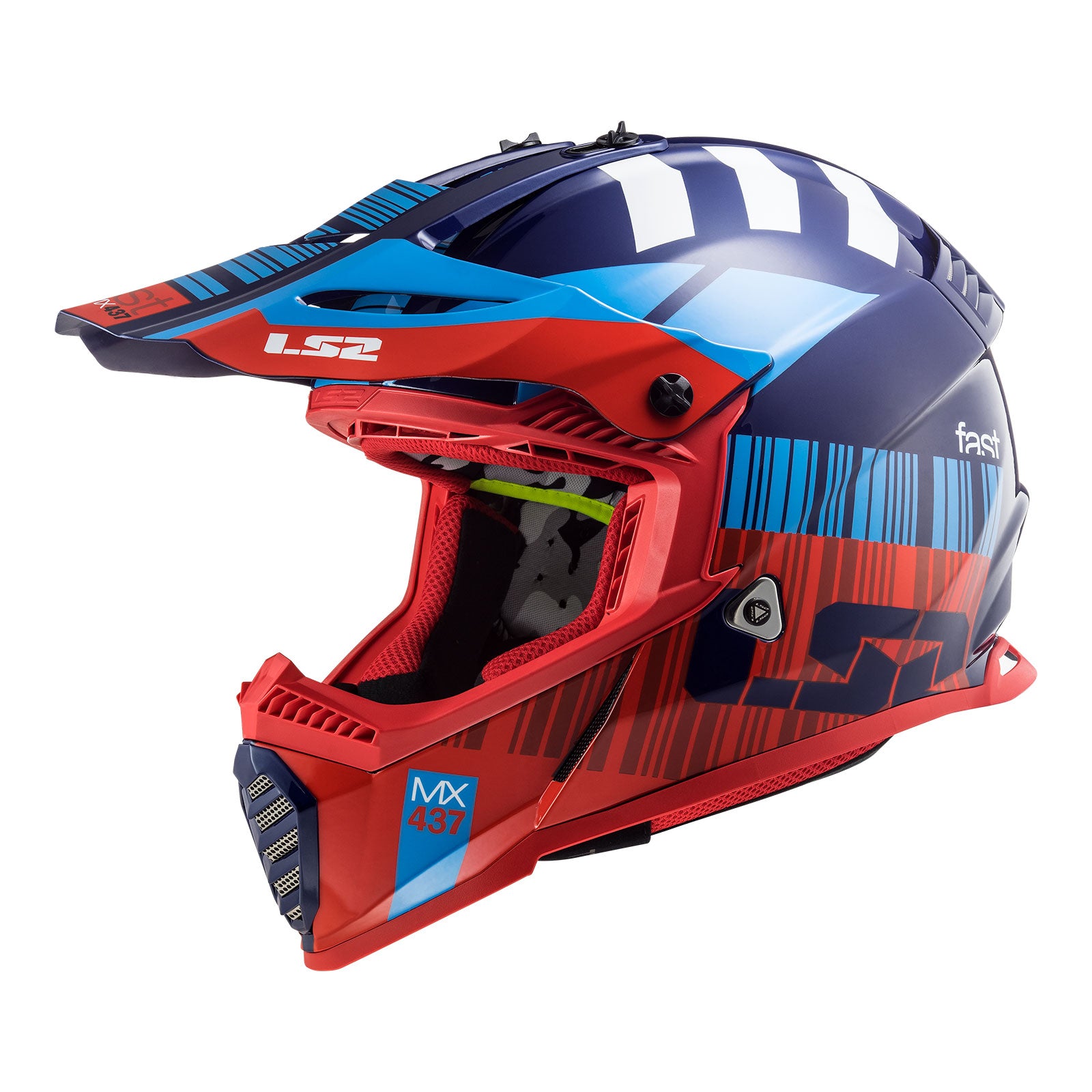 New LS2 MX437 Fast EVO Xcode Helmet - Red / Blue (2XL) #LS2MX437XCORB2XL