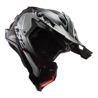 LS2 MX700 Subverter EVO Arched Helmet - Black / Titanium / Silver (3XL)