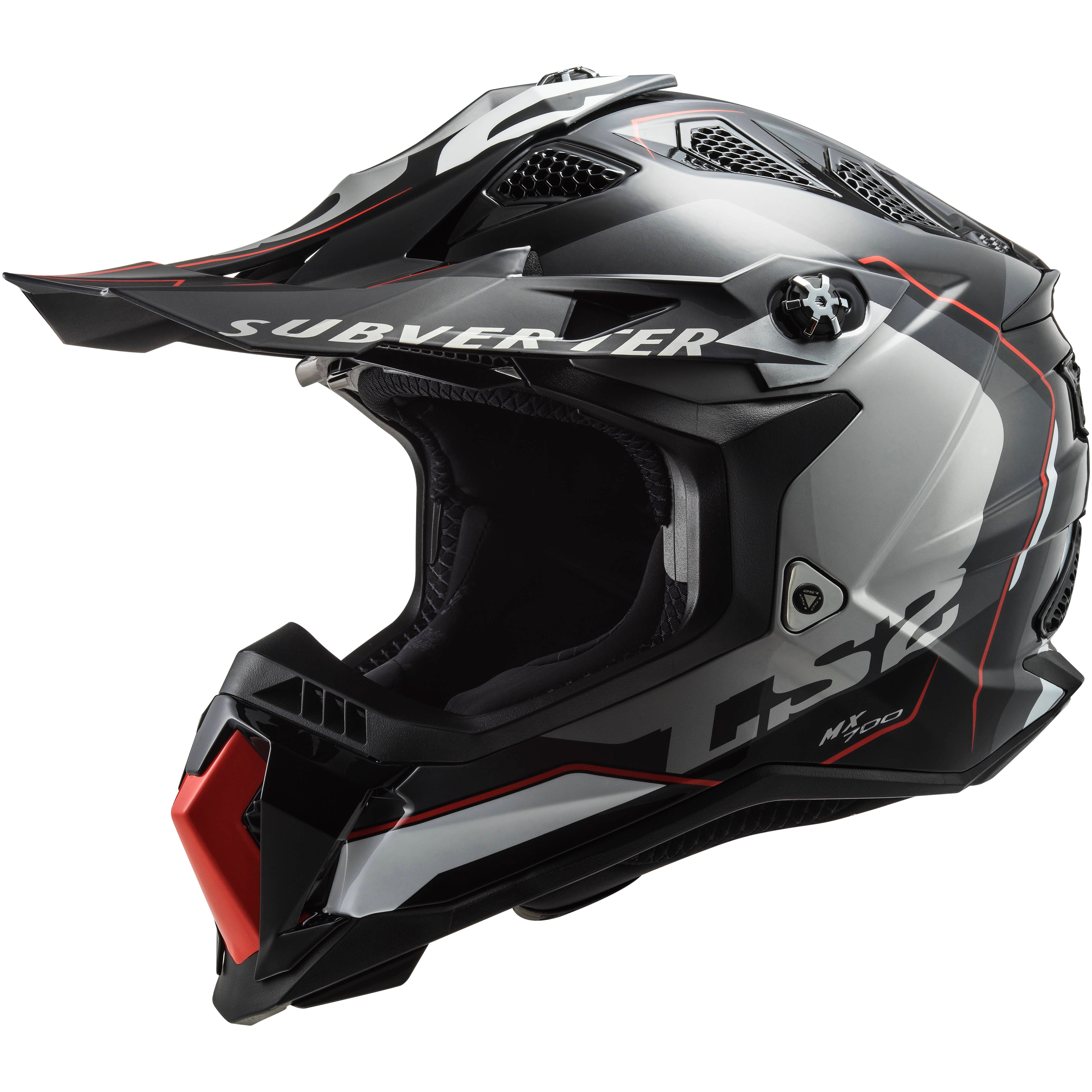 LS2 MX700 Subverter EVO Arched Helmet - Black / Titanium / Silver (XS)