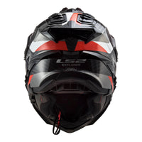 New LS2 Mx701 Explorer Carbon Frontier Helmet - Titanium / Red (S) LS2MX701EXPCTITRS