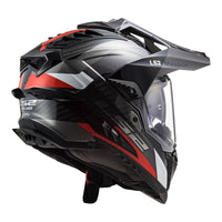 New LS2 Mx701 Explorer Carbon Frontier Helmet - Titanium / Red (Xl) LS2MX701EXPCTITRXL
