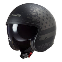 New LS2 OF599 SPITFIRE BLACK FLAG MAT BLK//TIT MED LS2OF599BFMBTM