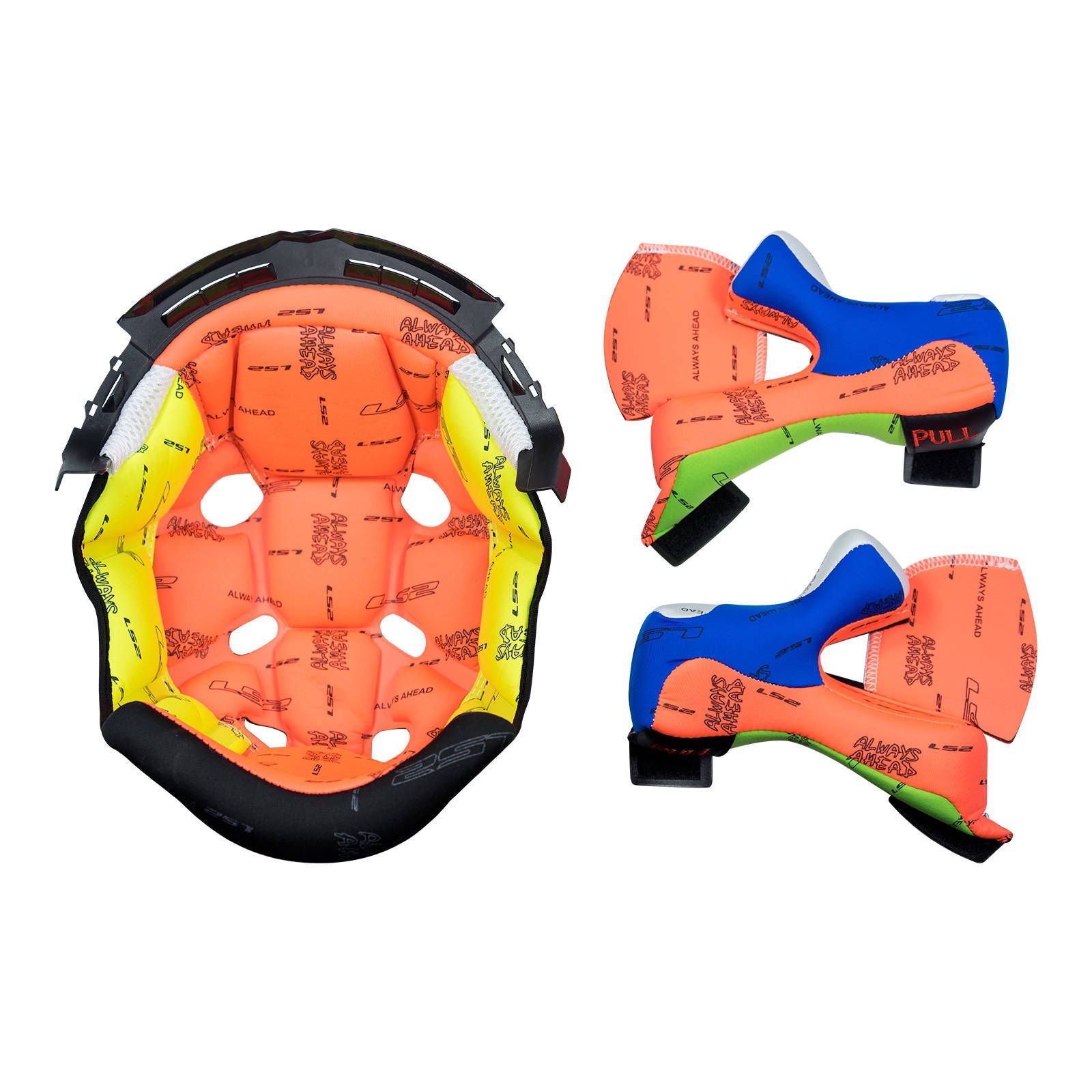 LS2 MX470 Subverter Helmet Liner/Cheek Pad Set - Colourful Medium #LS2Z80010470M