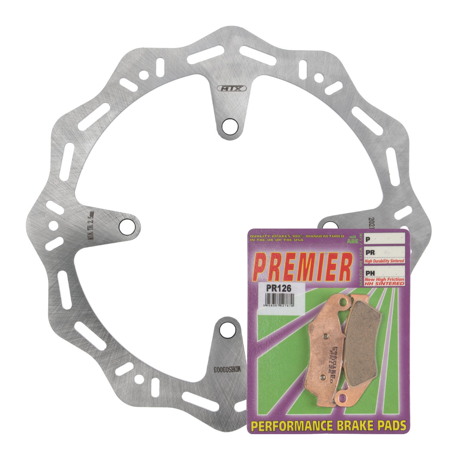 New MTX Hornet Brake Disc & Premier Pad - Front Kit For Kawasaki #MDHKF03001