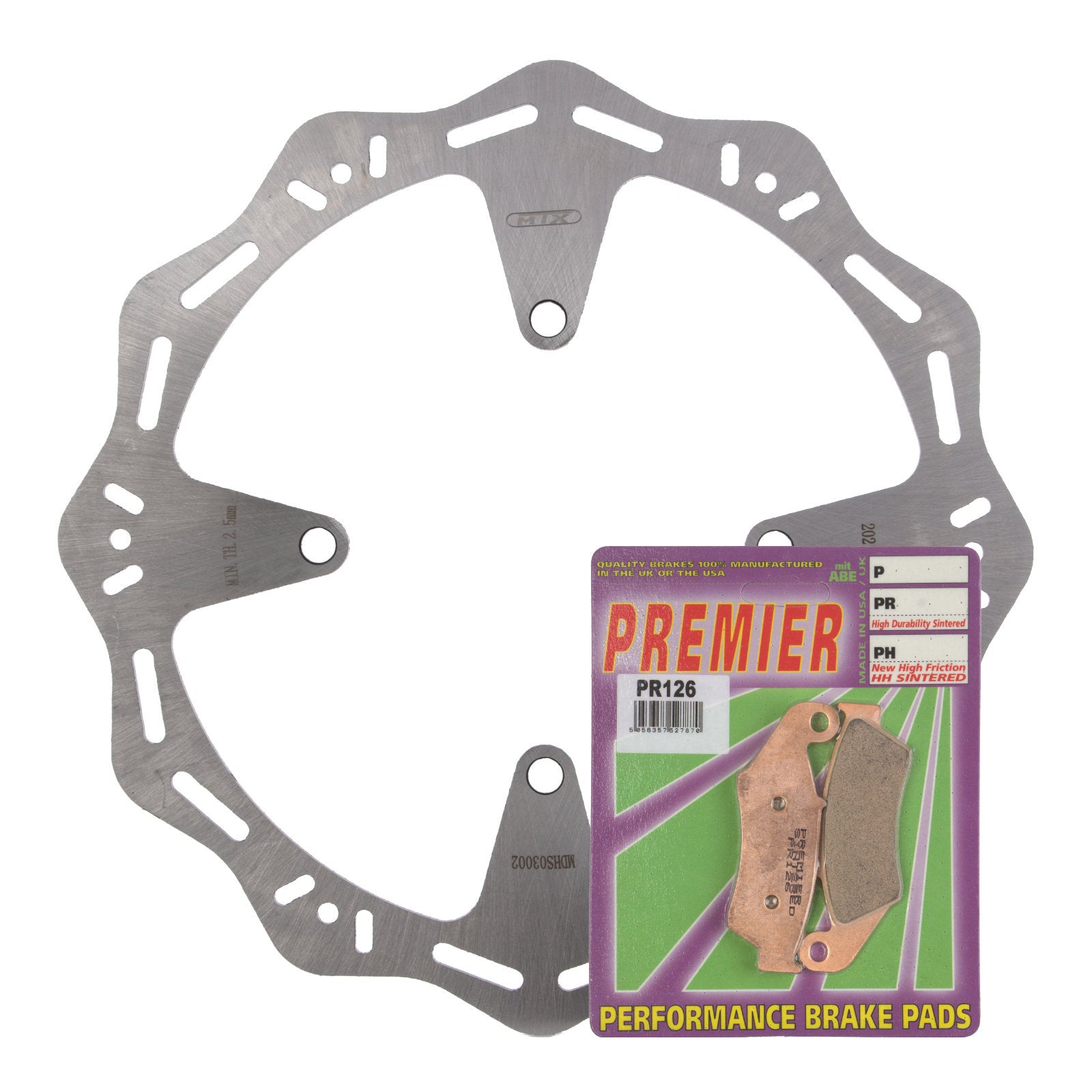 New MTX Hornet Brake Disc & Premier Pad - Front Kit For Kawasaki #MDHKF03002