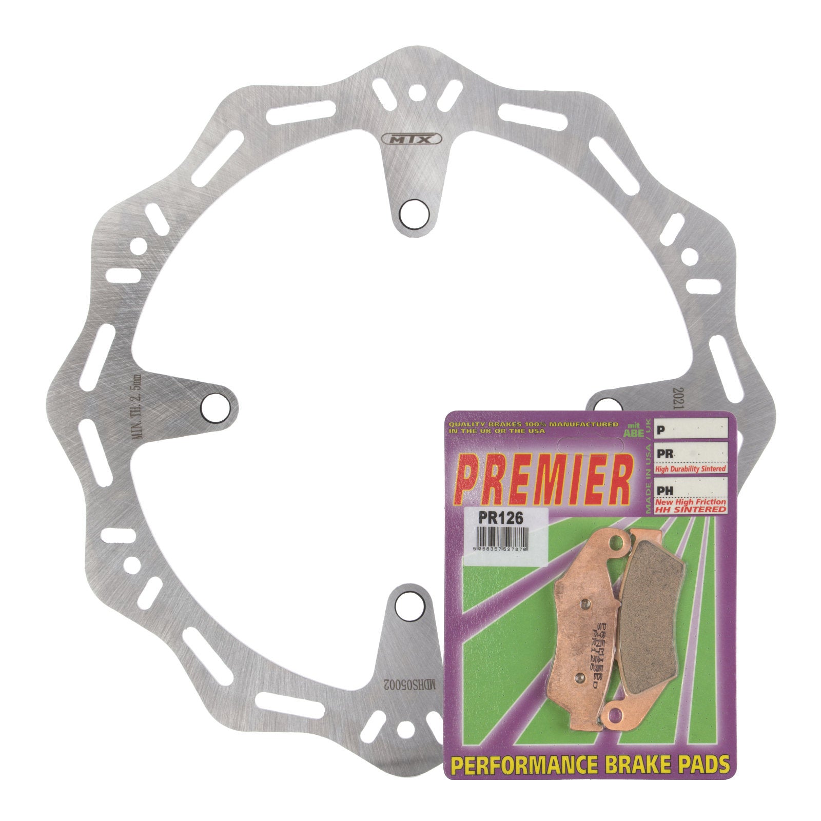 New MTX Hornet Brake Disc & Premier Pad - Front Kit For Suzuki #MDHKF05001