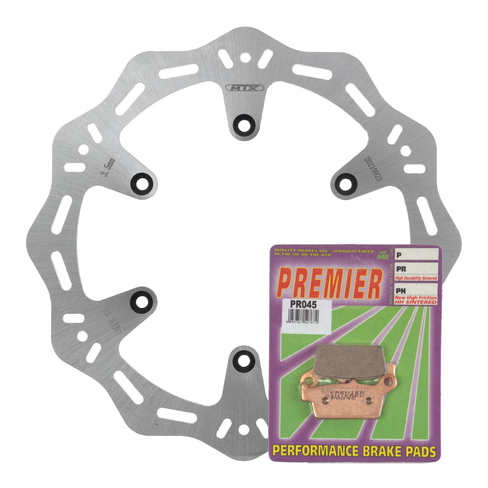 New MTX Hornet Brake Disc & Premier Pad - Rear Kit For Yamaha #MDHKR07003