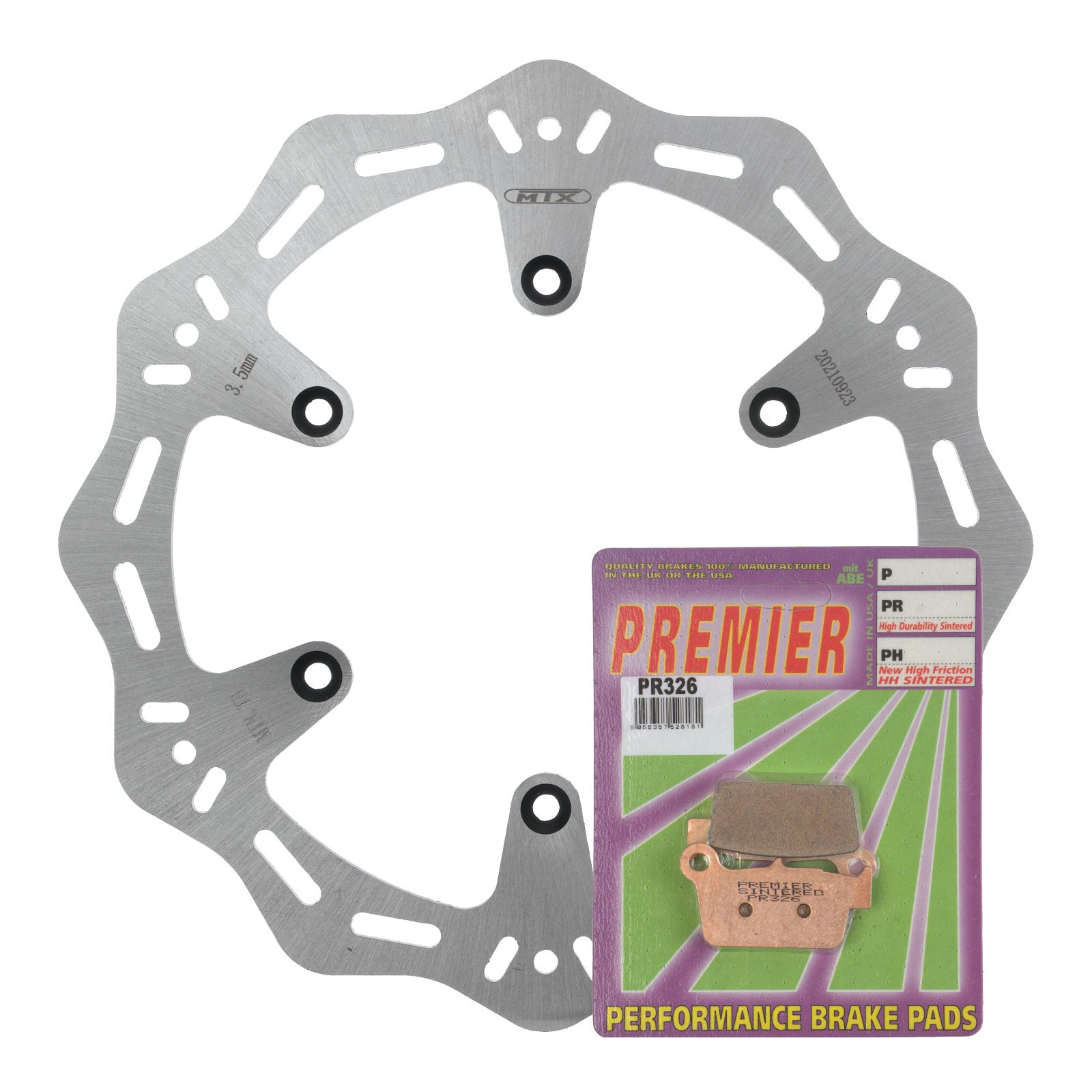 New MTX Hornet Brake Disc & Premier Pad - Rear Kit For Yamaha #MDHKR07004
