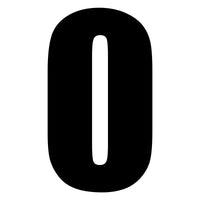 New WHITES Race Number - Black Sticker #0 (10 Pack) #NU6B0