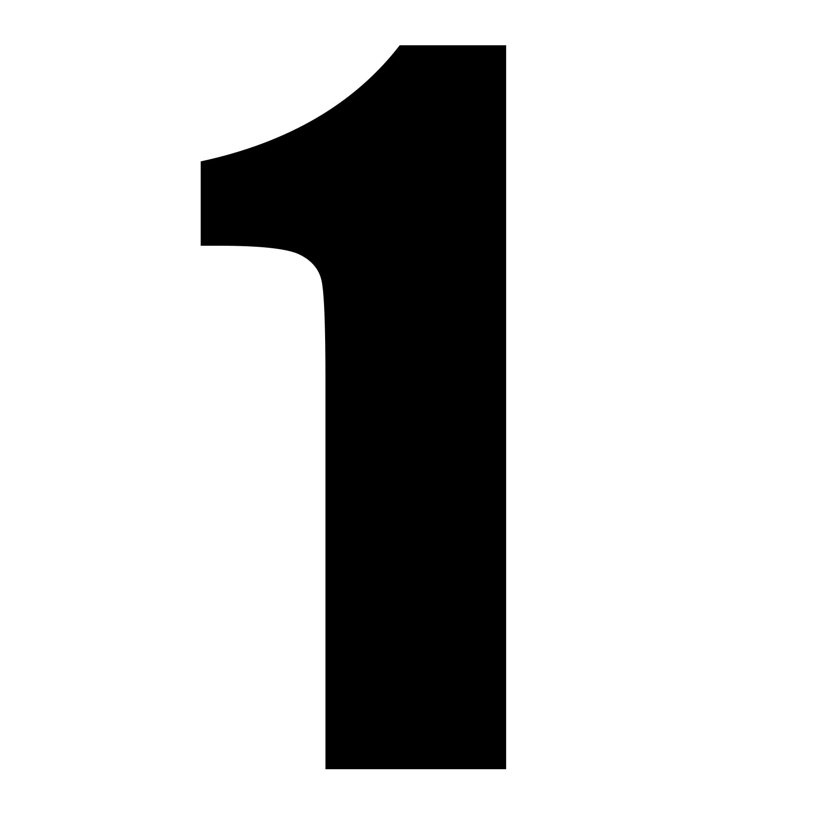 New WHITES Race Number - Black Sticker #1 (10 Pack) #NU6B1