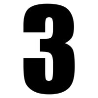 New WHITES Race Number - Black Sticker #3 (10 Pack) #NU6B3