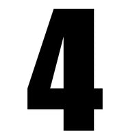 New WHITES Race Number - Black Sticker #4 (10 Pack) #NU6B4