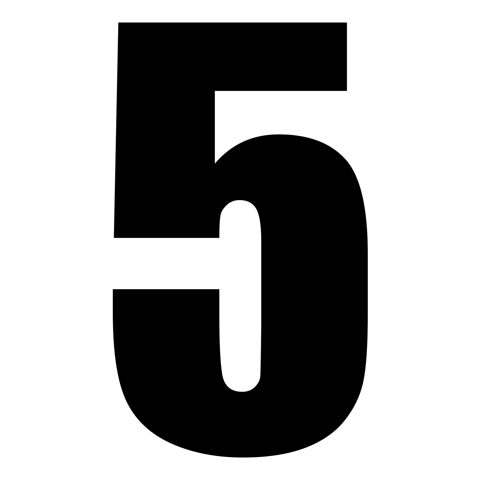 New WHITES Race Number - Black Sticker #5 (10 Pack) #NU6B5