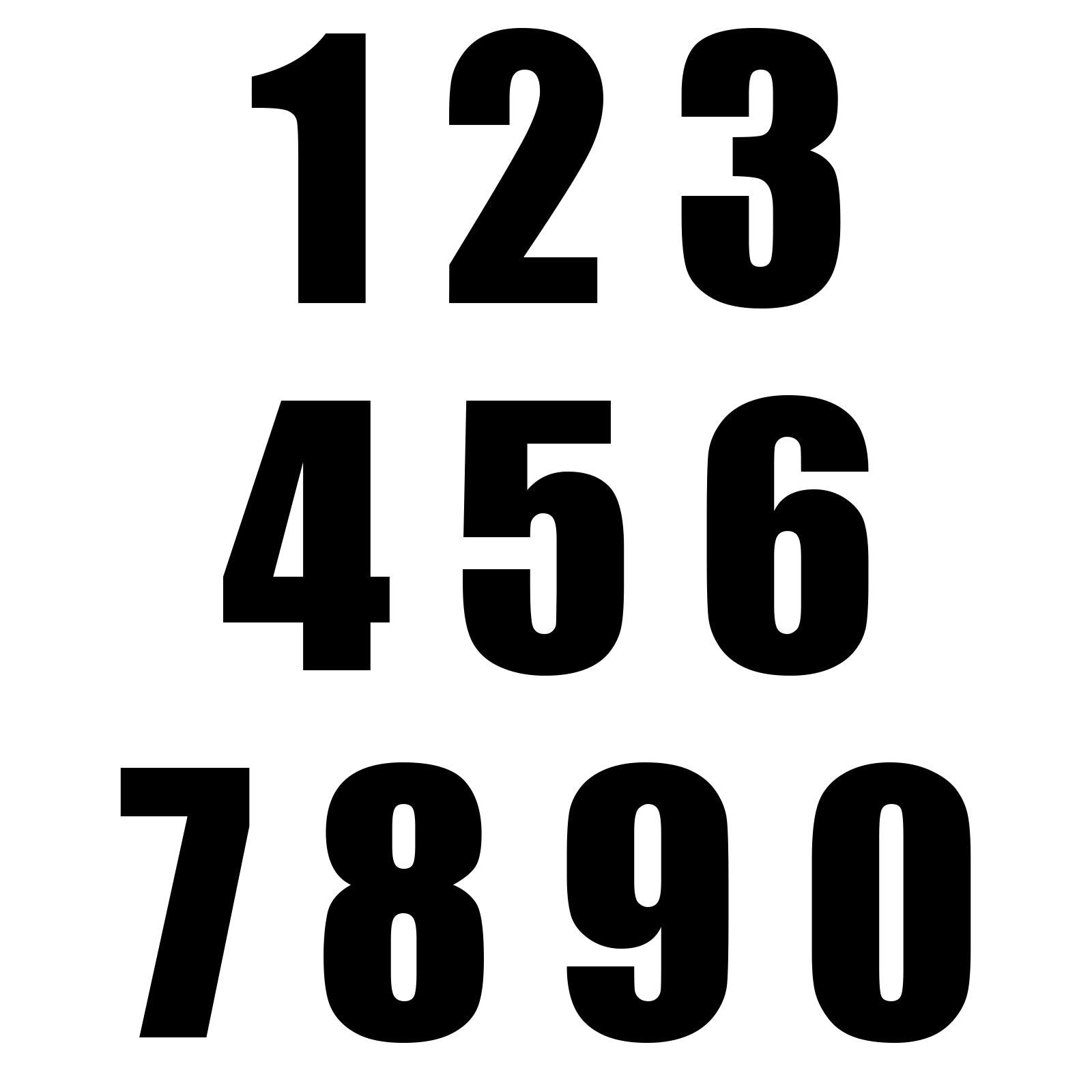 New WHITES Race Number - Black Sticker #7 (10 Pack) #NU6B7