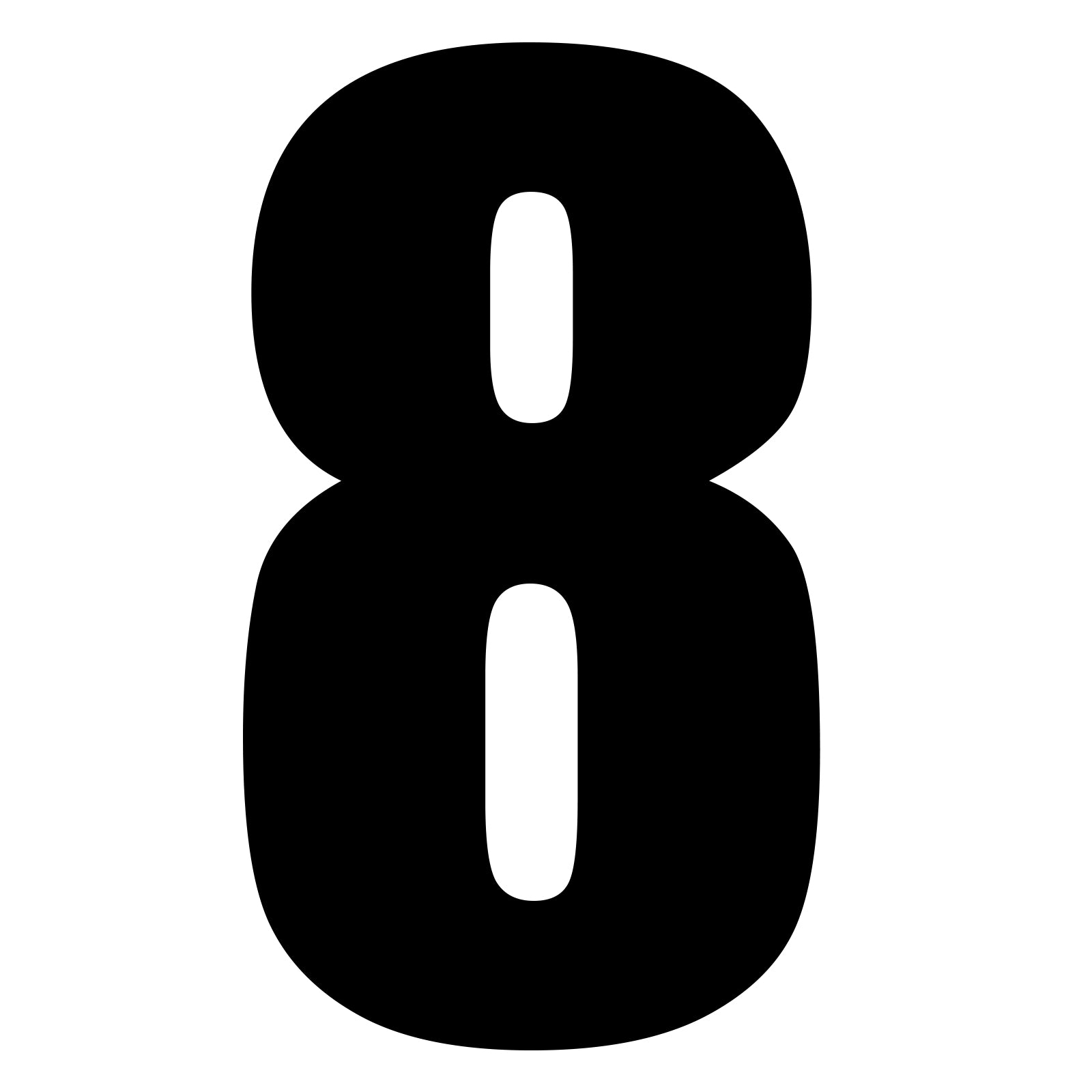 New WHITES Race Number - Black Sticker #8 (10 Pack) #NU6B8