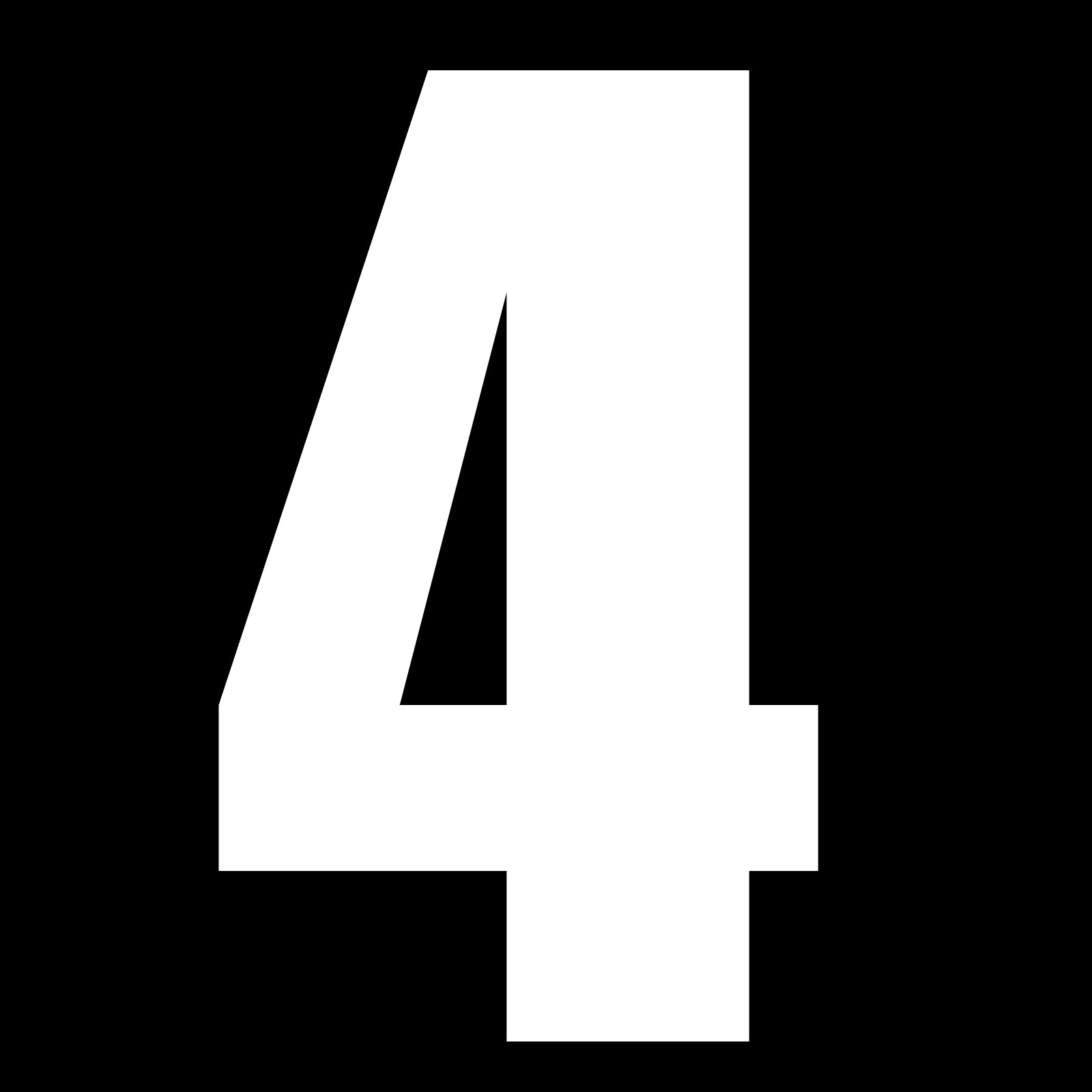 New WHITES Race Number - White Sticker #4 (10 Pack) #NU6W4