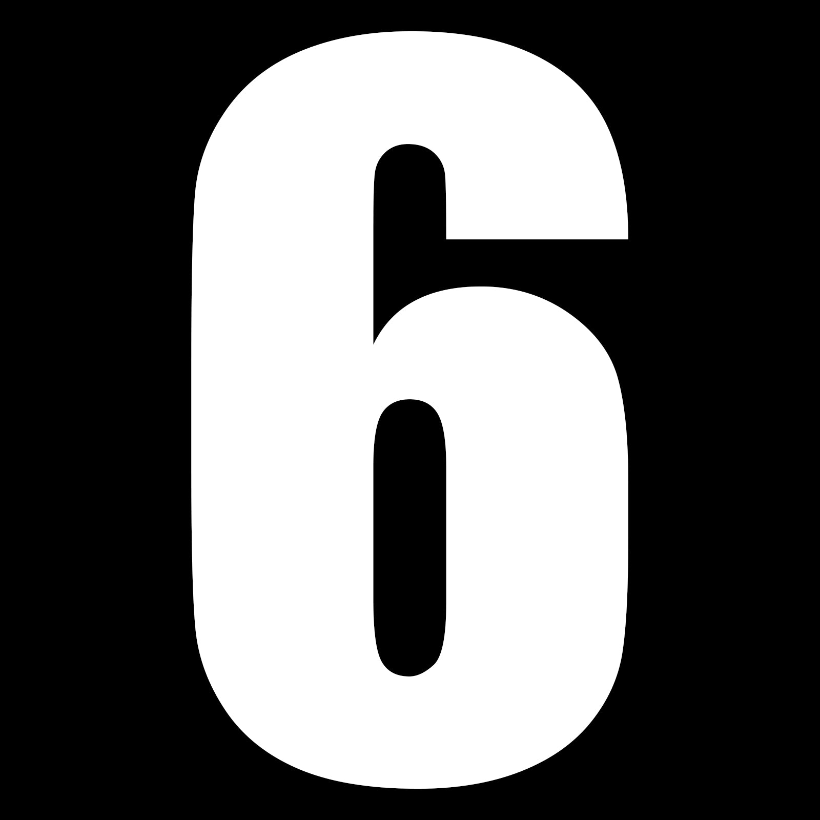 New WHITES Race Number - White Sticker #6 (10 Pack) #NU6W6