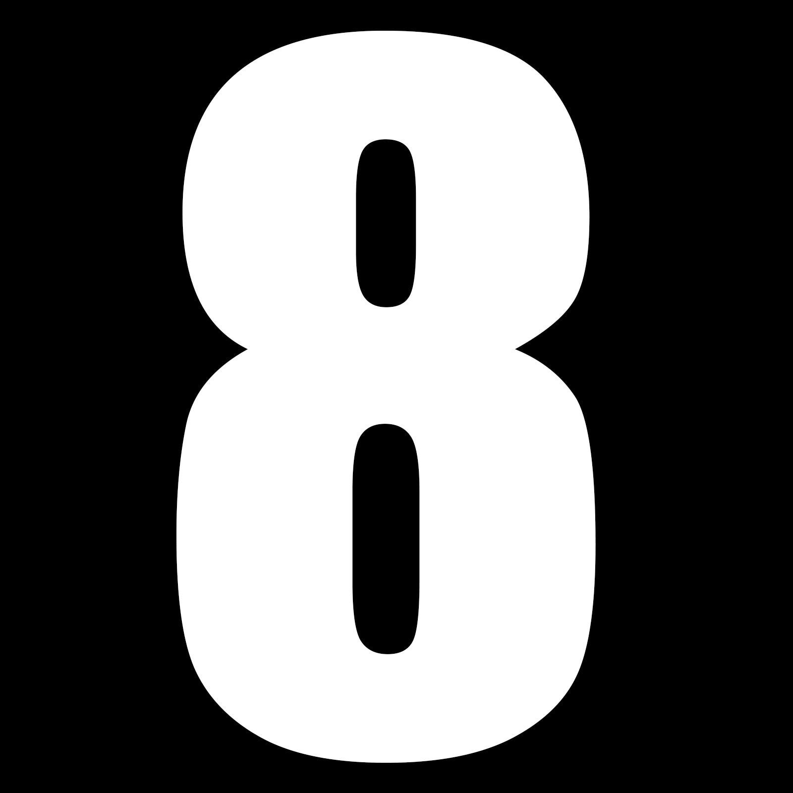 New WHITES Race Number - White Sticker #8 (10 Pack) #NU6W8