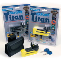 New OXFORD Titan Disc Lock 10mm Pin - Black Include Pouch #OXLK485