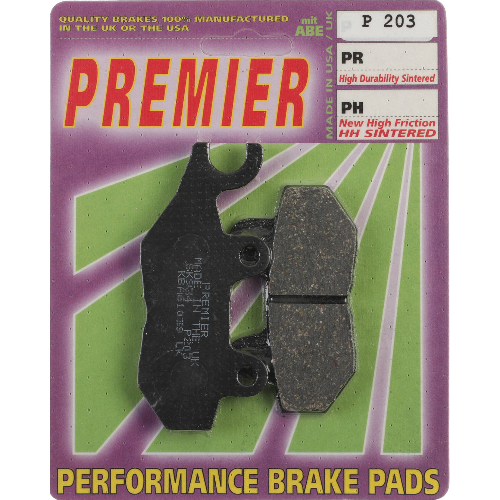 New PREMIER Brake Pads - P Organic Standard #PBP203