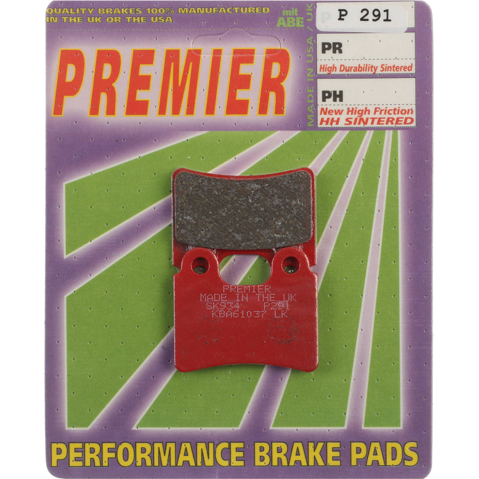 New PREMIER Brake Pads - P Organic Standard #PBP291