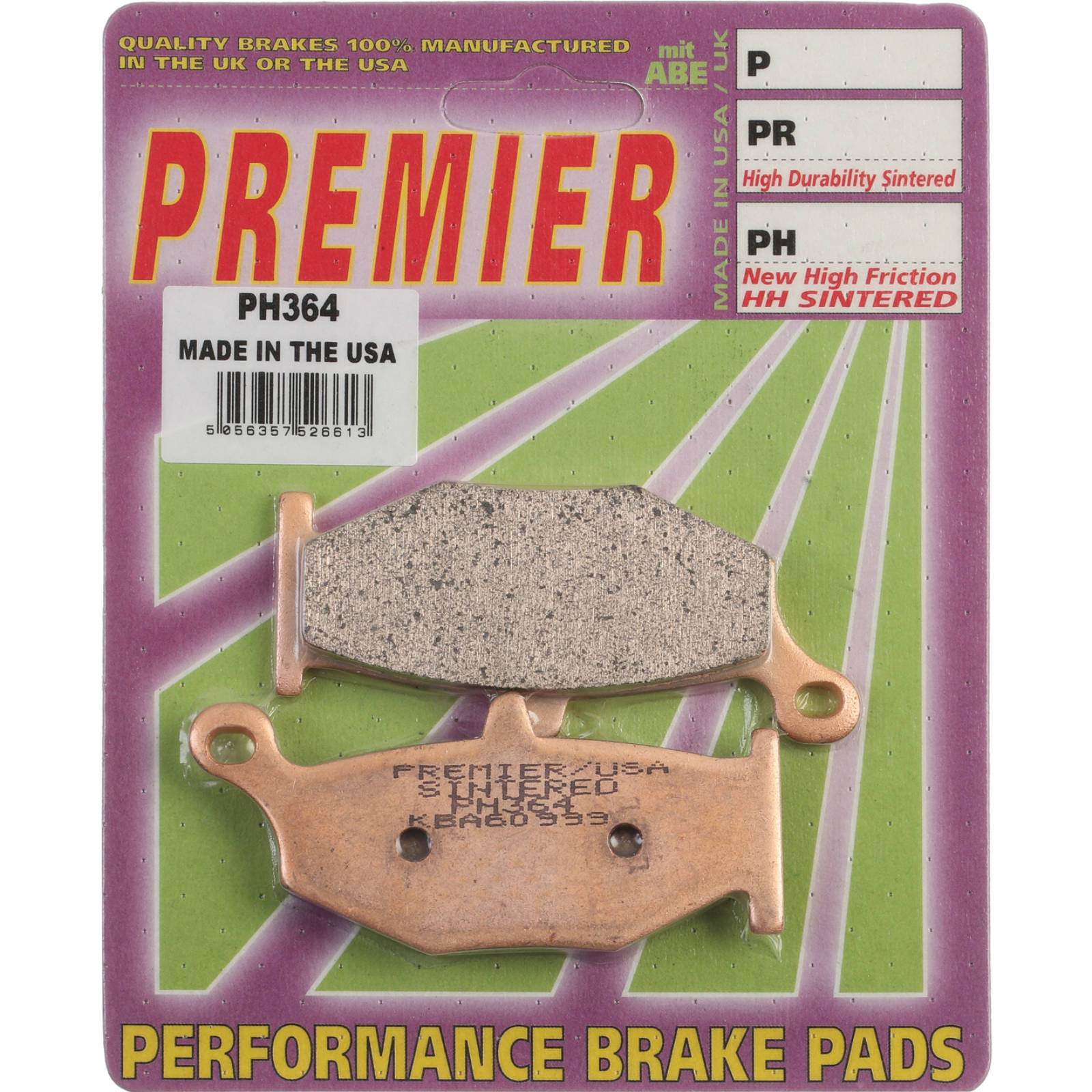 New PREMIER Brake Pad - PH Street Sintered (GF241S3) #PBPH364