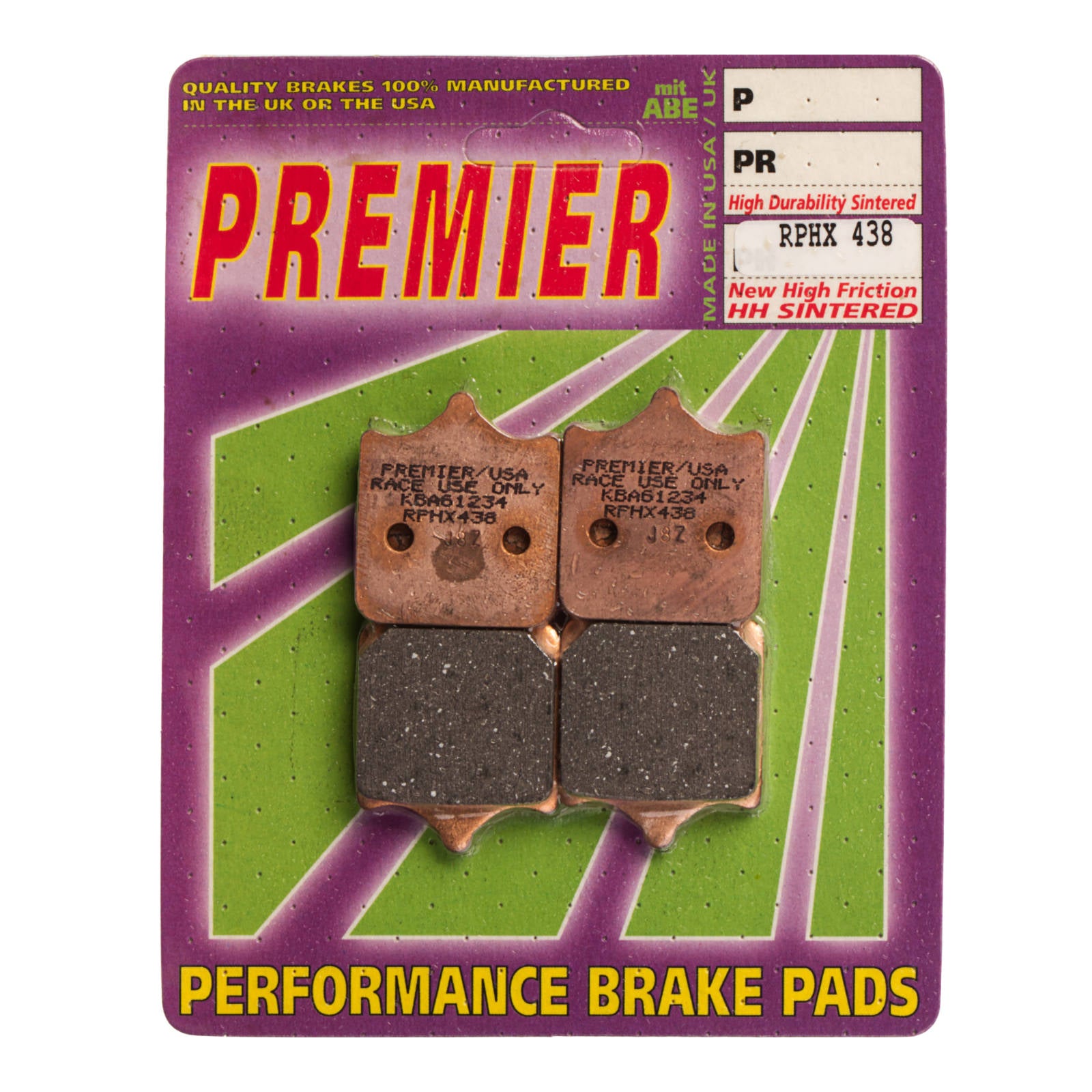 New PREMIER Brake Pads - RPHx Sintered Racing Only #PBPHRX438