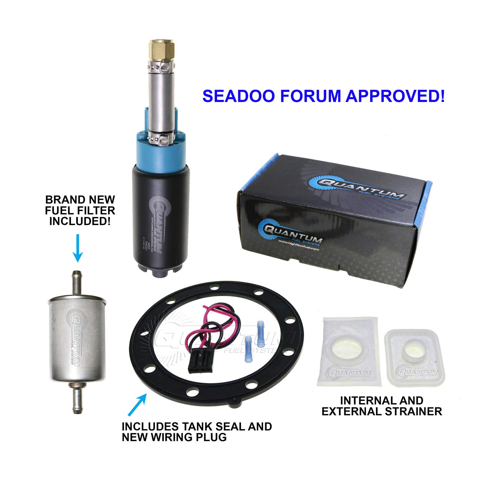 New QUANTUM In-Tank EFI Fuel Pump With Tank Seal Filter Install Kit #QFHFP342DI | Australian Moto Spares