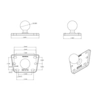 New RAM MOUNTS Centered Reservoir Cover Ball Base #RAMB345U